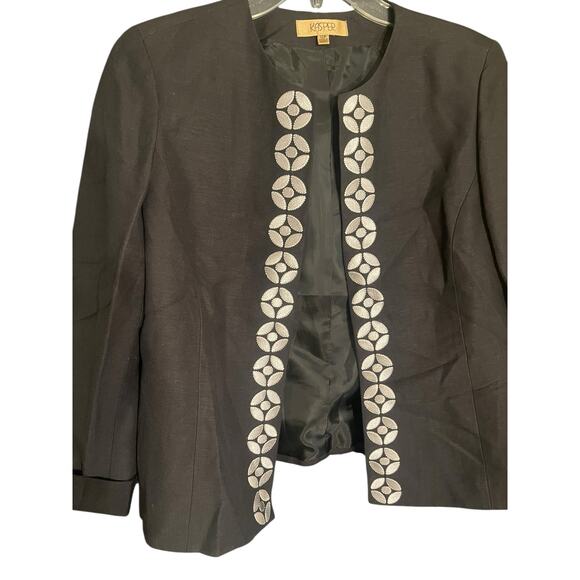 NWT Kasper Separates Jacket w/ Silver Embroidered Shapes Size 12P - Picture 2 of 8